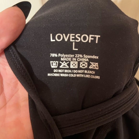 Women’s NWOT LOVESOFT Athletic Bodysuit in Black - Picture 4 of 6
